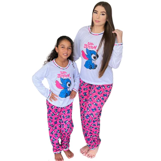 KIT 2 Pijama Longo De Frio Mãe E Filha - Roupa De Dormir Inverno Premium
