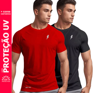 Kit 2 Camiseta Dry Fit Masculino Crossfit P/Academia Atividade Física Muscle Fit