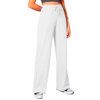 Calça Lisa Sem Estampa Felpa Bolso Cintura Alta Cós Largo Wide Leg Barra Flare Plus Size Moletom Fio Pantalona Estruturado Ampla Alta Tendência Reta Branca Moletinho