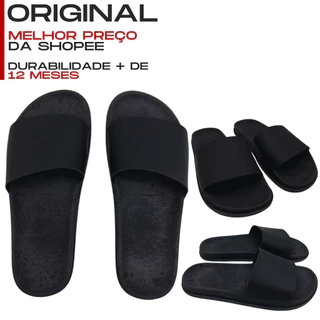Chinelo Slide Masculino Nuvem Anatômico Qualidade Premium Antiderrapante Sandália Masculina Preto