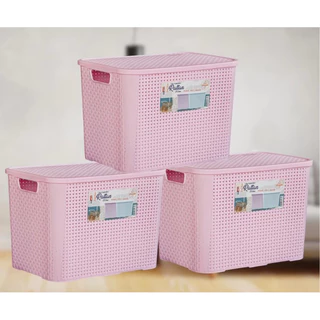 Caixa Organizadora 25 Litros Rosa