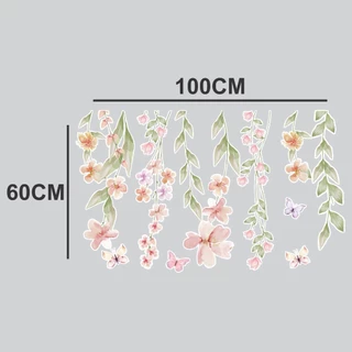 Adesivo de Parede em recorte sem fundo flores suspensa - Algidecor