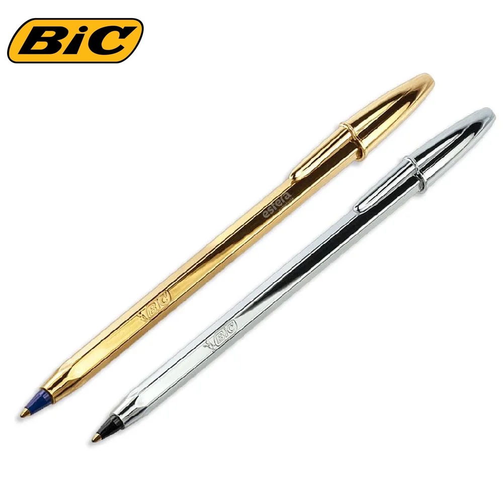 Caneta Esferográfica Cristal Celebraton Bic - Dourada e Prata - Escolha ...
