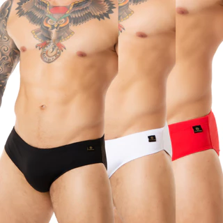 Kit 3 Sungas Fashion Power Slim Preto Branco Vermelho