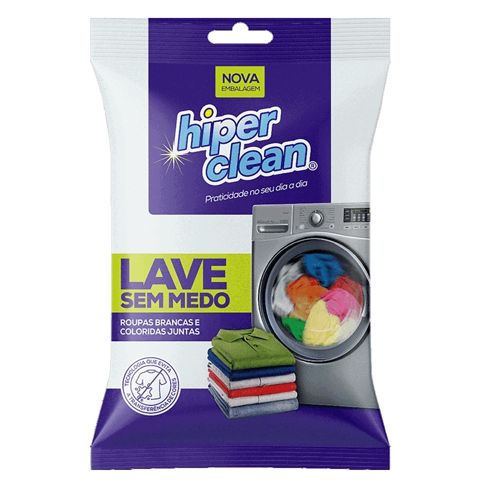 Lenços antimanchas Lave Sem Medo Hiperclean - 20 lenços