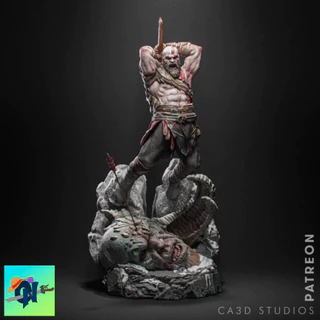 FIgura de ação Figure Kratos God of War Artesanal, 25cm, Colecionavel adulto, pintura profissional