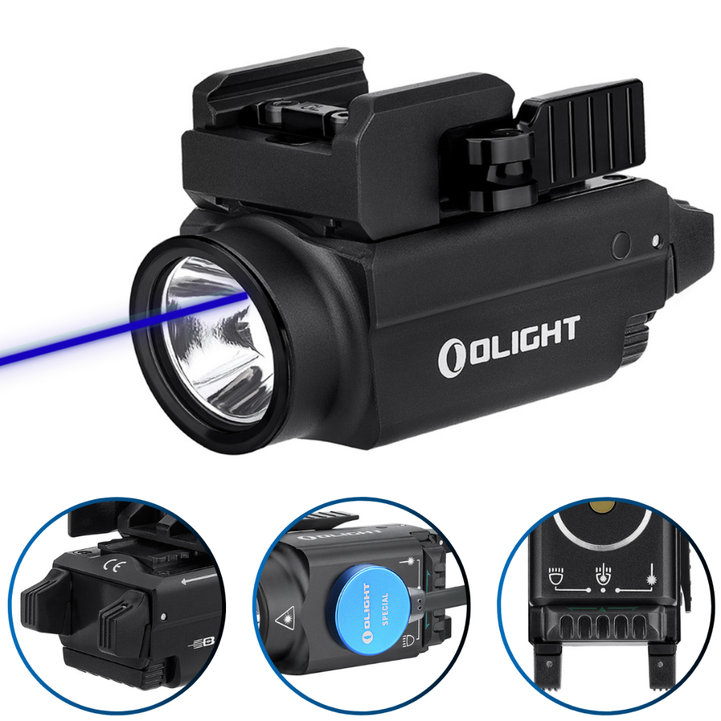 Lanterna Olight Baldr S BL 800 Lúmens 130 Metros Com Laser Azul - Preta