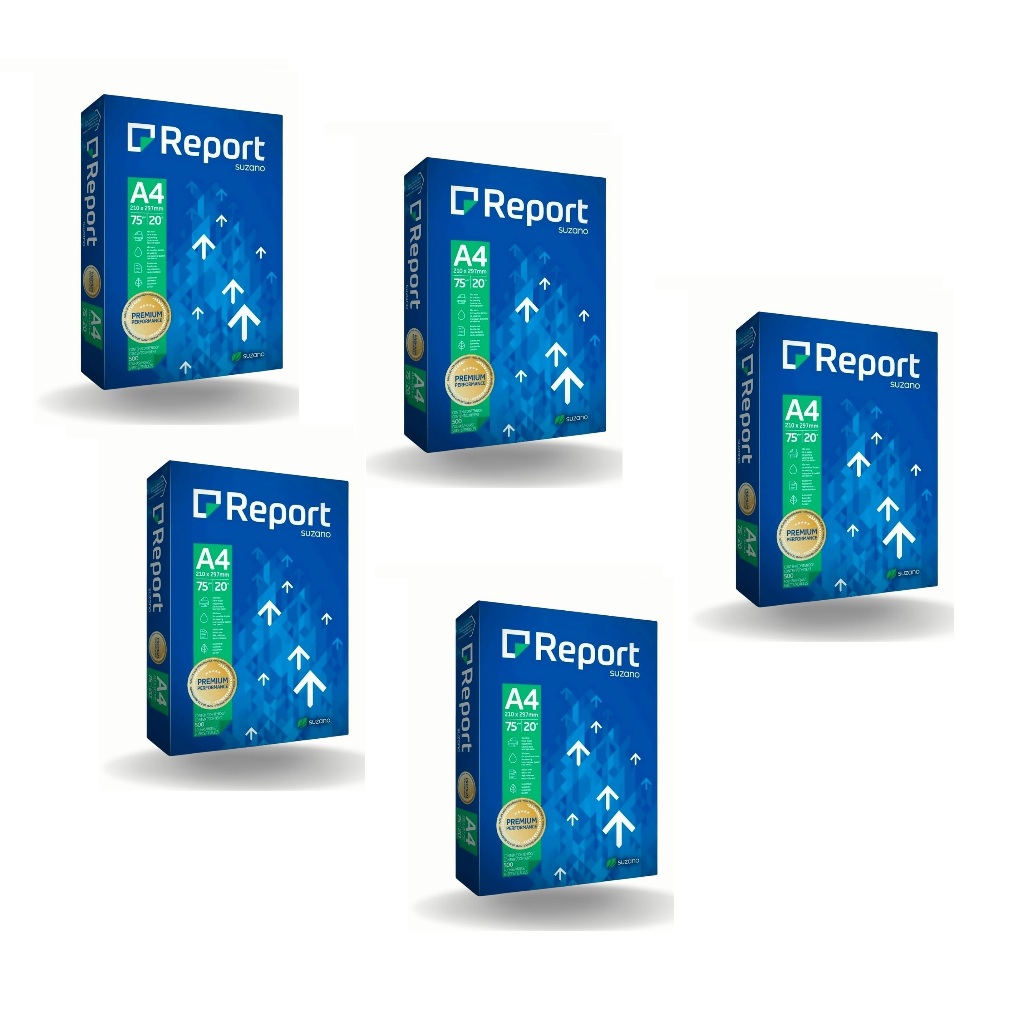 Kit Papel A4 report 75gr resma com 500 folhas cada - sulfite 5 Pacotes ...
