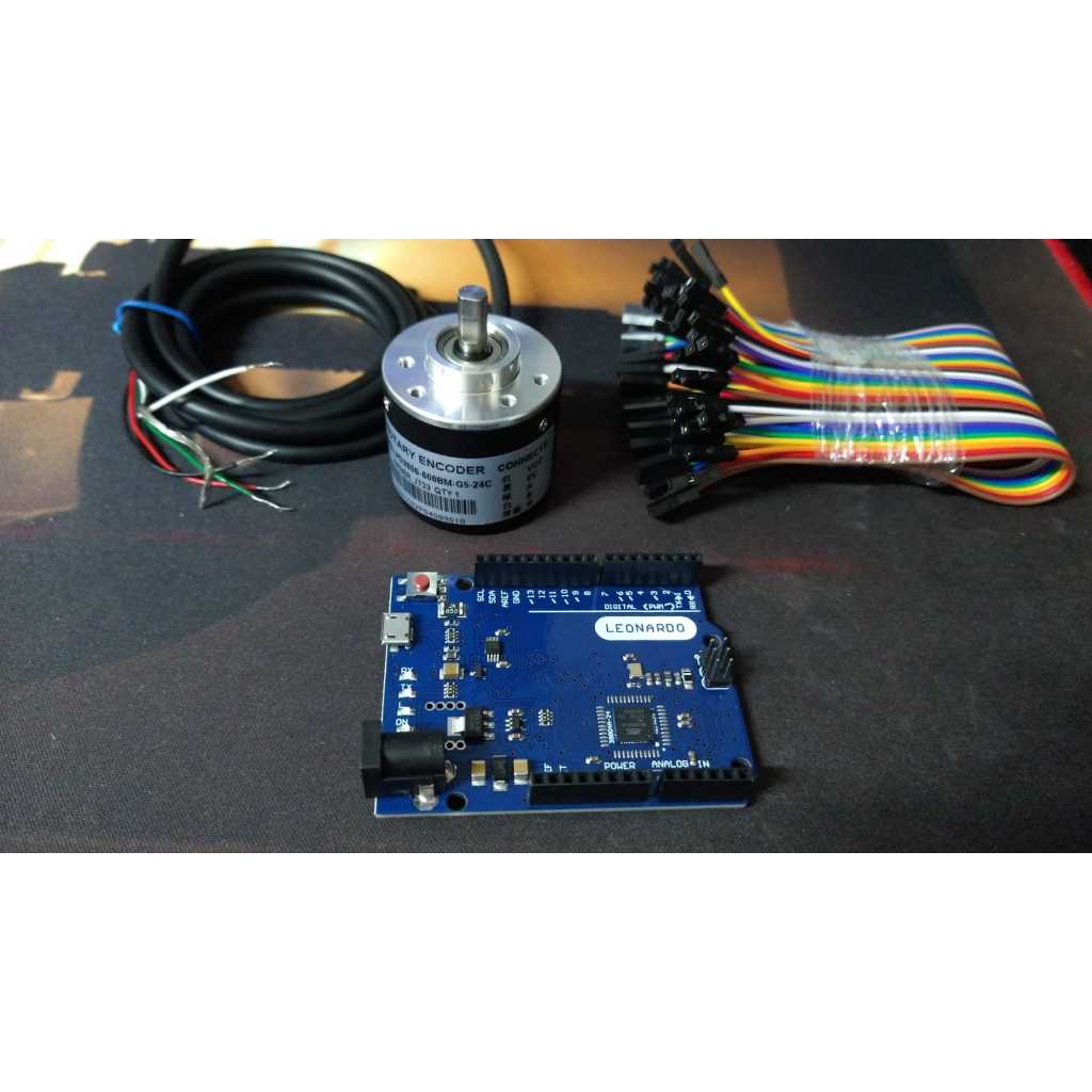 kit encoder 600 pulsos + arduino leonardo desbloqueado + 40 cabos jump ...