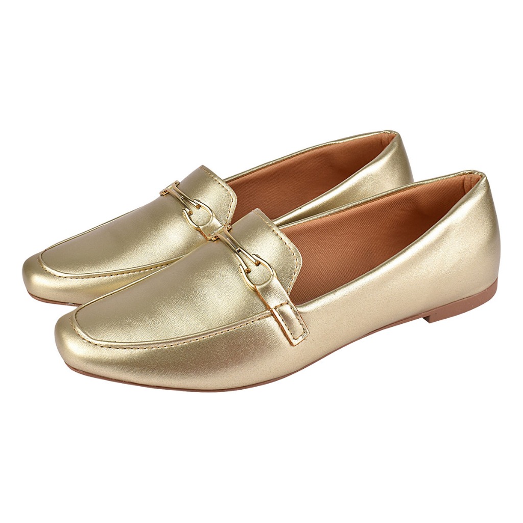 Sapato Feminino Mocassim Donatella Shoes Sapatilha Rasteira Calçados Social  Trabalho Macio Confortavel Leve Fechado
