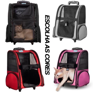 Bolsa Mala Mochila Pet para Cachorros e Gatos Passeio Viagem com Rodinhas - Duke & Dixie