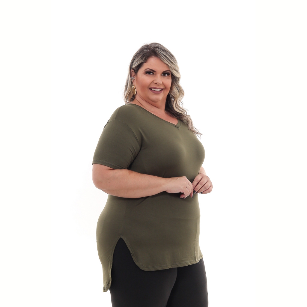 Camiseta Feminina Modal Plus Antiodor | Shopee Brasil