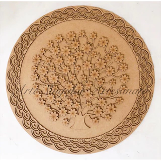 Kit Mandala, Aro Trabalhado e Disco MDF Cru 3 mm 60x60 cm