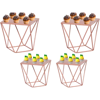 Kit De Bandeja Diamante 20cm E 15cm Decoração De Festa 4un Vaso Top