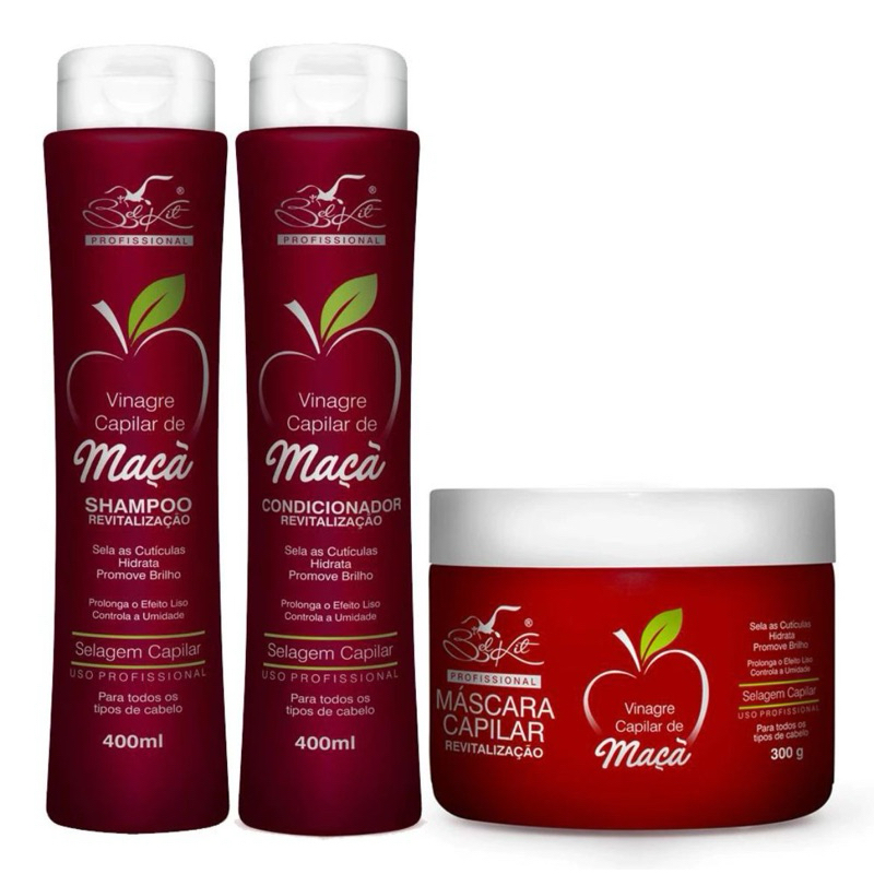 Kit Vinagre Capilar de Maçã Belkit – (3 itens) | Shopee Brasil