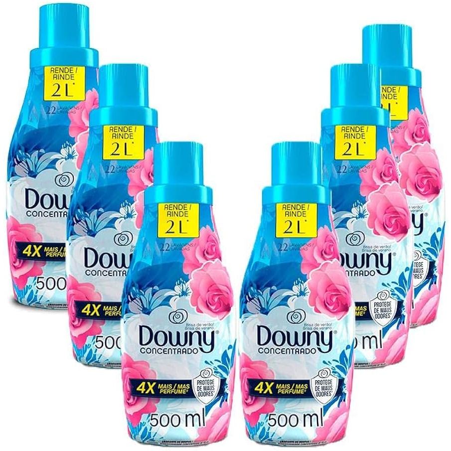 Kit 06 Amaciantes de roupas Concentrado Downy 500 ml cada | Shopee Brasil