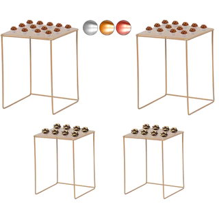 Kit De Festa Bandeja Quadrada 20cm E 15cm Decoração 4un Vaso