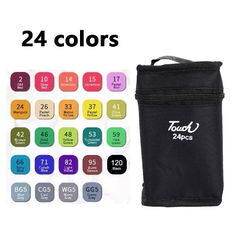 24/36/48/60/80 Cores Caneta Marcadora Com Ponta Dupla/Pintura De Arte/Aquarela/Material Escolar/Escritório-Promoção