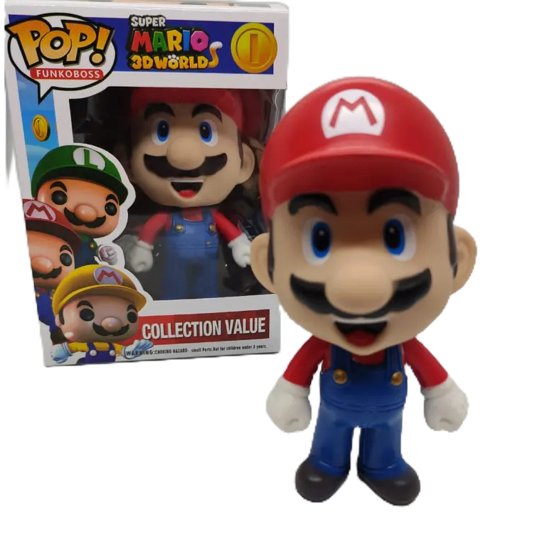 Boneco tipo Funko Pop Super Mario Bros 3D World 14 cm de vinil na caixa ...
