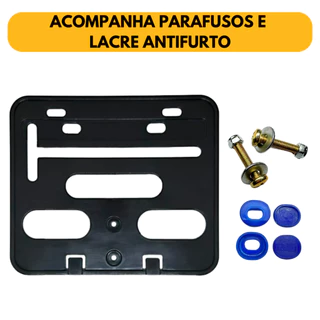 Suporte Protetor Placa de Moto Modelo Novo Acompanha Parafusos E Lacres Antifurto Material Plástico em Oferta na Shopee