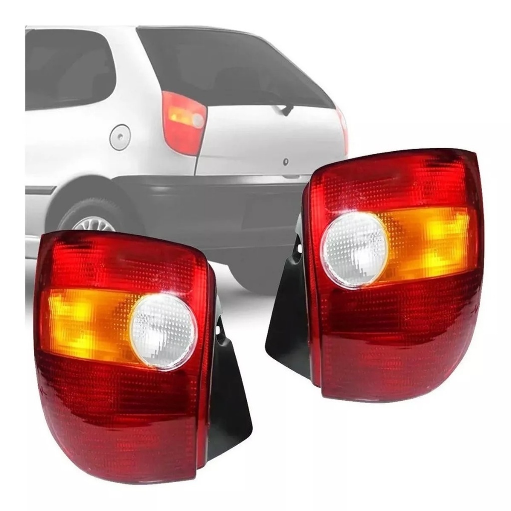 Lanterna Traseira Palio 96 97 98 99 00 Young 01 02 Tricolor Carcaça Preta