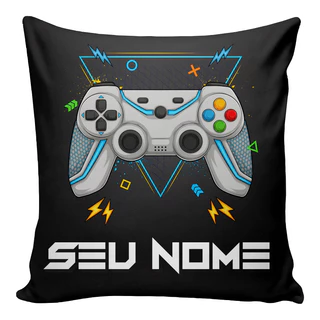 Capa de Almofada com Nome Personalizada - Criança Gamer Controle