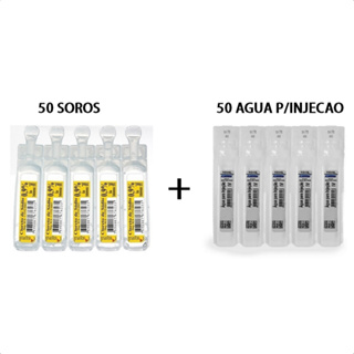 Kit Soro e agua bidestilada flaconetes 10ml com 50 de cada.