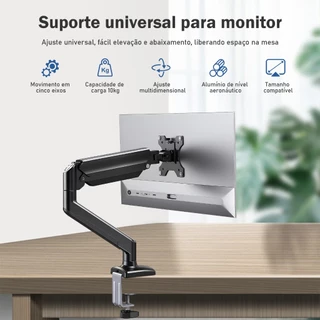 Suporte do monitor da liga de alumínio base do computador de mesa mesa de exibição quadro elevado elevação cantilever mecânico girar horizontal e verticalmente 14 Até 32 Polegadas