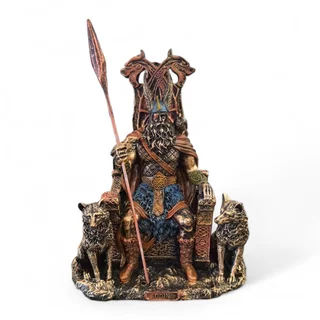 Estatueta Odin No Trono Deus dos Deuses Pai de Todos Estatua Decorativa 20cm