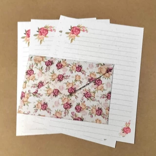 Papéis de Carta Estampas com Envelope 10 Unidades | ROSAS