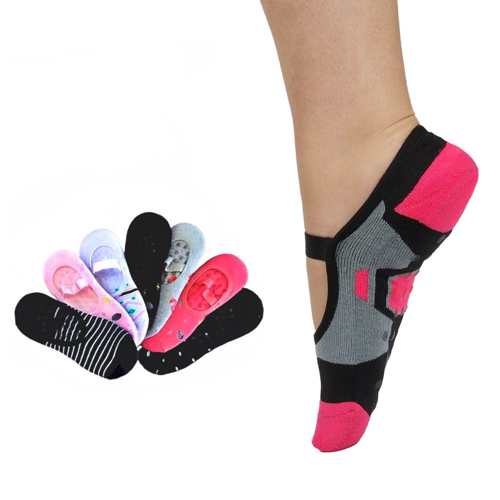 Kit C/06 Meias Sapatilhas Femininas Antiderrapante Pilates Yoga - Meia Sapatilhas Femininas