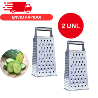 KIT 2 RALADOR FATIADOR 4 FACES CABO INOX ALIMENTOS LEGUMES QUEIJO SALAME LIMÃO PARA COZINHA GOURMET