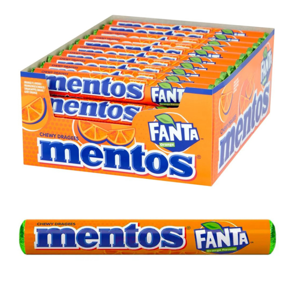 Bala Mentos Stick Tubo Fanta Laranja Caixa 16un 600g | Shopee Brasil