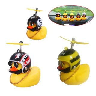 Patinho Pato Capacete Hélice Óculos Buzina Bike Carro Moto