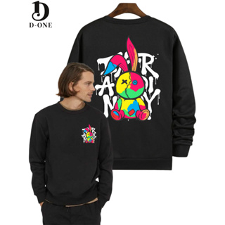 Moletom Estampa Coelho Graffiti Frente e Verso Streetwear Over Fly Unissex Blusa Algodão Unissex