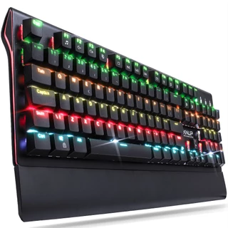 Teclado Gamer Mecânico Led Rgb Switches Red ABNT 2 Base Para Punho USB Pc Computador Note