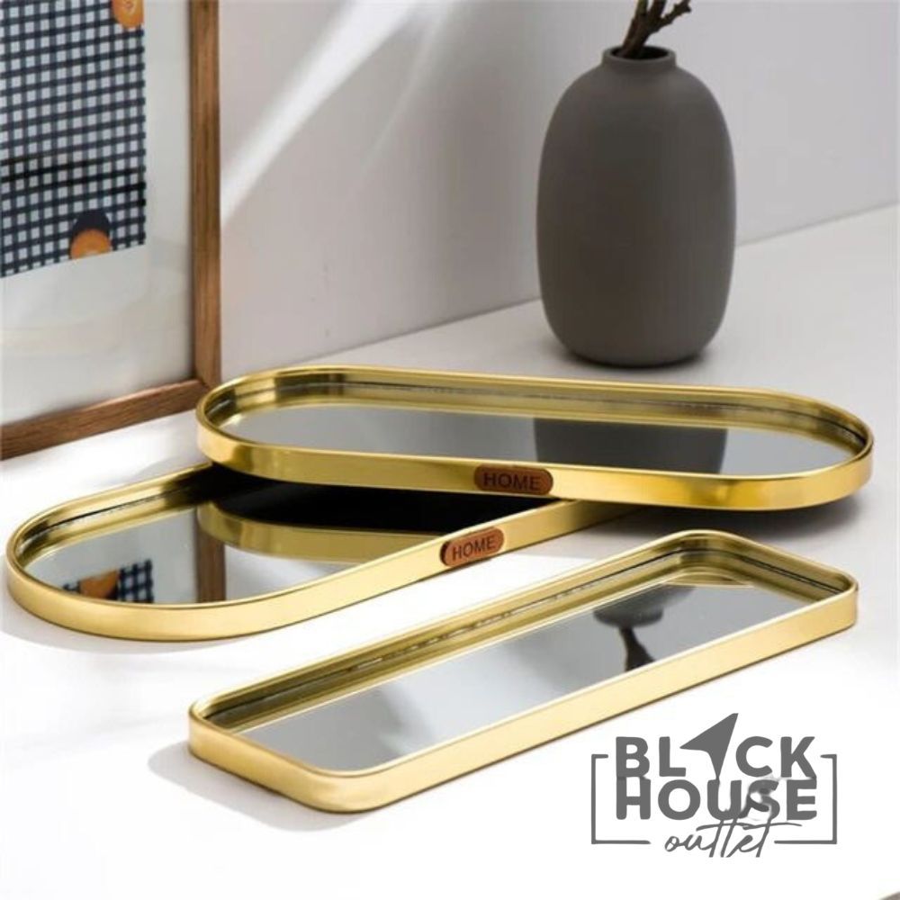 Bandeja Espelhada Banheiro Lavabo Bandeja Decorativa Multiuso Decoração Casa