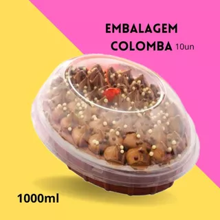 10un Embalagem Oval Com Tampa Colomba 1000ml Galvanotek G34P