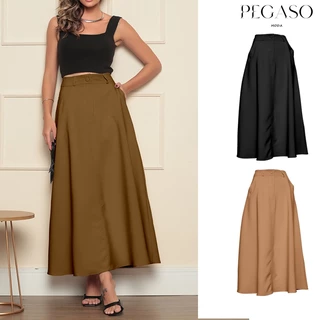saia longa alfaiataria roupas elegantes de mulher midi saias evangélicas preta feminina social marrom caramelo marrom
