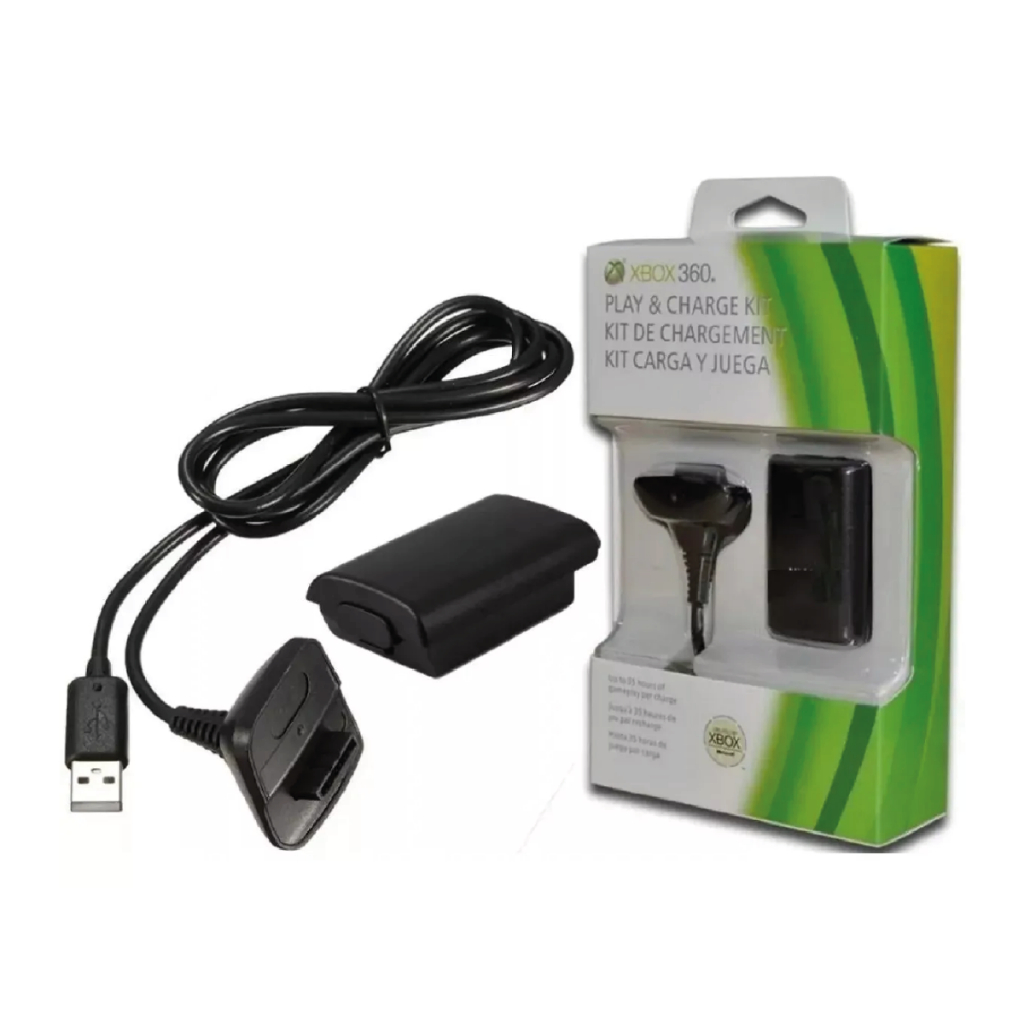 Bateria Recarregável 4800mah Compatível Manete Sem Fio Xbox 360/360 Slim + Cabo USB