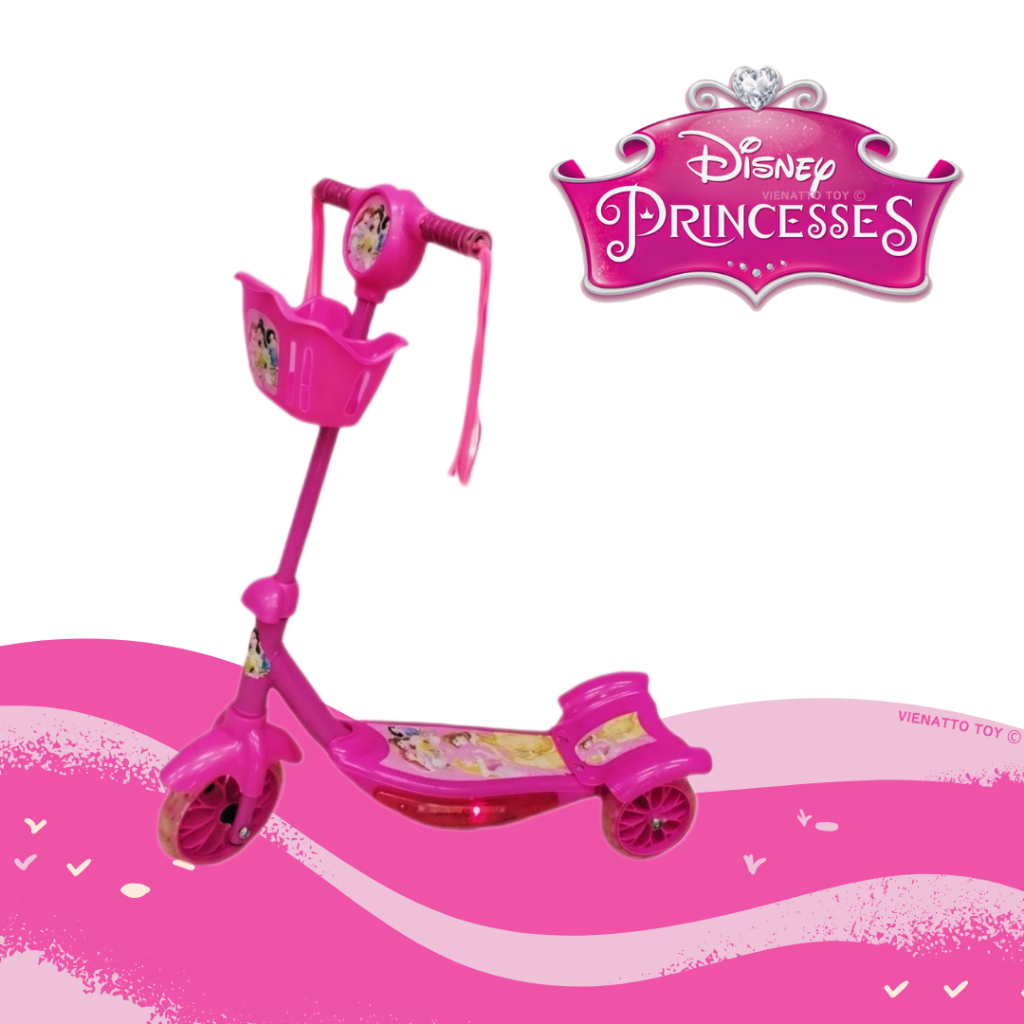 Patinete Infantil Princesas Musical Cesta Luzes 3 Rodas | Shopee Brasil