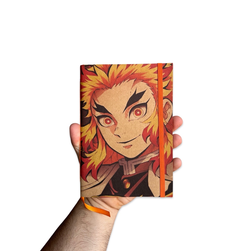 Sketchbook Caderno Demon Slayer Kyojuro Rengoku com Elástico e Marca ...