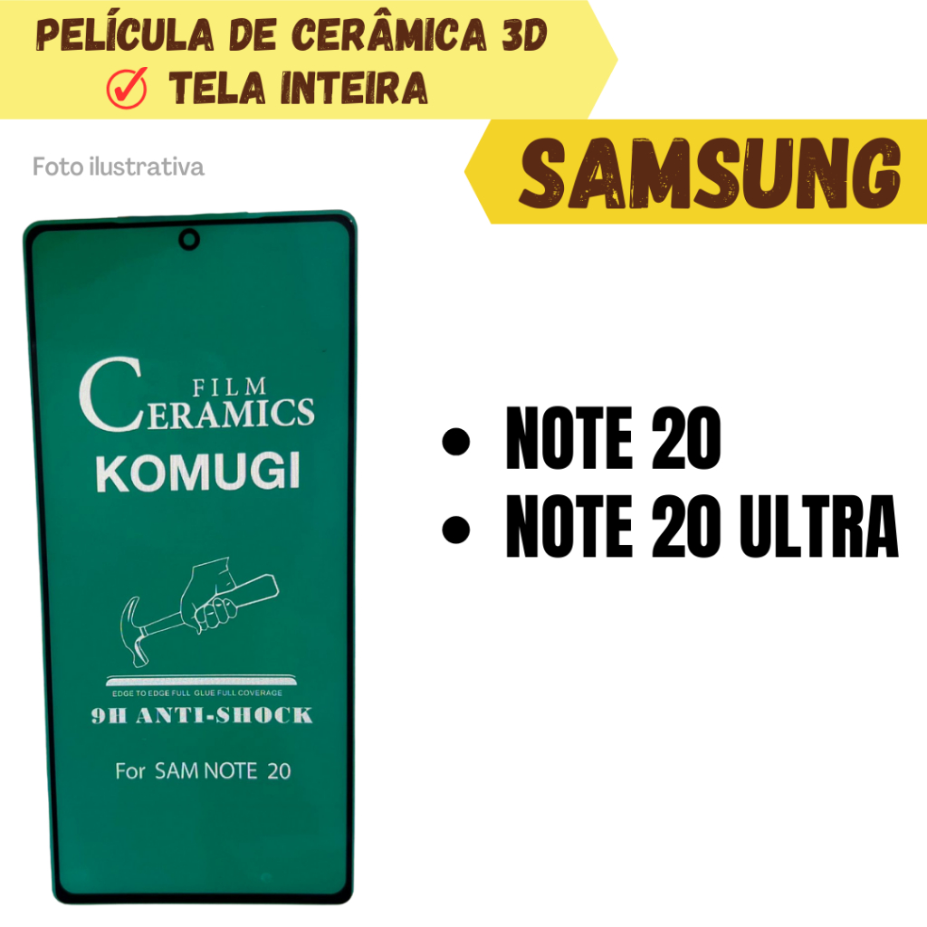 Película Cerâmica Hidrogel Flexível Para Samsung Note 20 / Note 20 ...