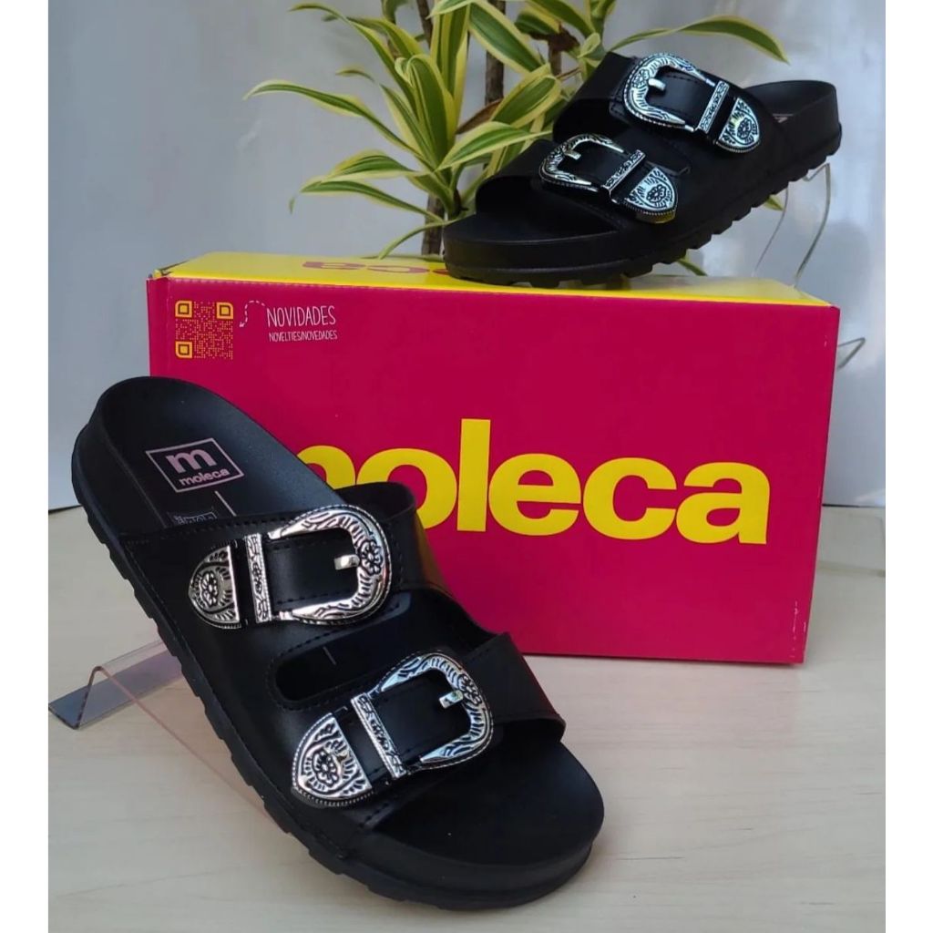 Sandalia Moleca Birken Original Rasteira Fivela Rasteirinha Original Papete Slide Conforto Casual
