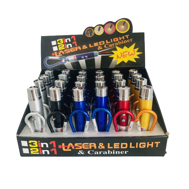 Kit 5 / 12 / 24 Canetas Laser 3 Em 1 / Laser Potente , Lanterna E Chaveiro - Colorido
