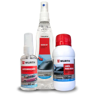 Kit Water Off Cristalizador Anti Embaçante E Limpa Parabrisa Repelência Água Wurth