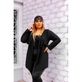 Cardigan Feminino Plus Size Casaco Kimono Tricot
