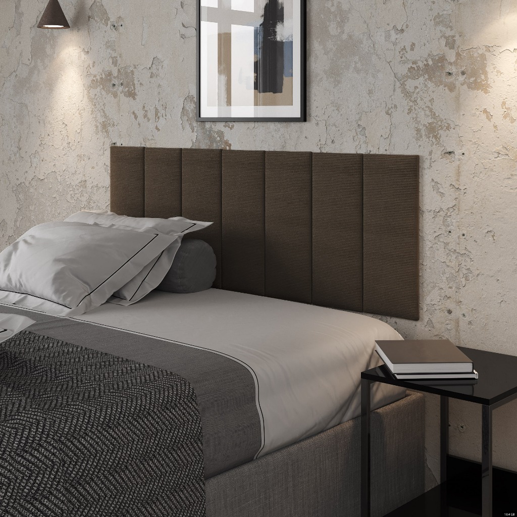 Kit 7 Cabeceiras de Cama Casal Estofadas Adesivas em Módulos Decorativo ...