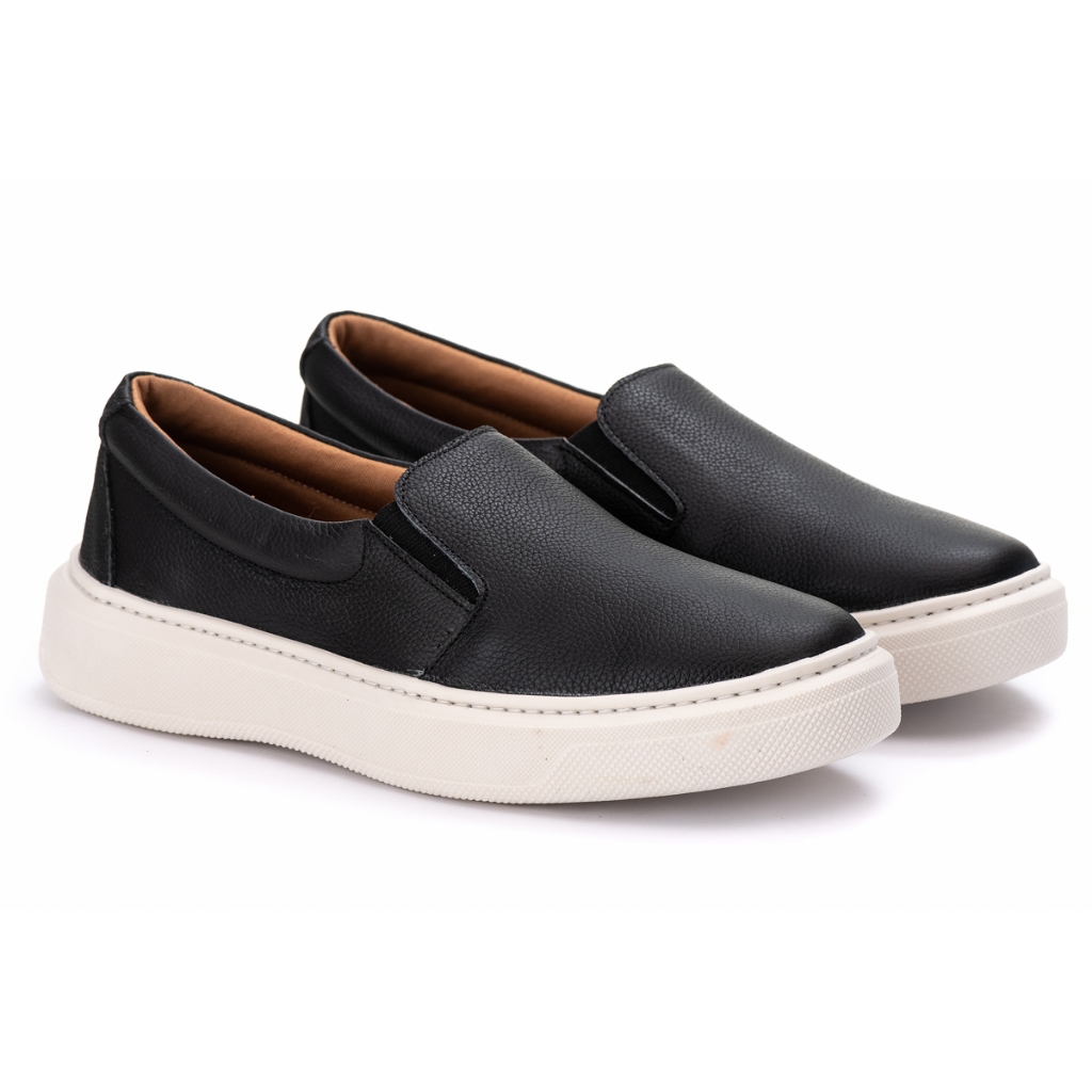 Tenis Iate Sapatenis Couro Legitimo Slip On Polo Iate