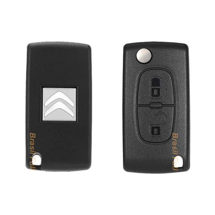 Carcaça Chave Canivete Citroen C3 C4 Pallas Picasso 2 Botões Com Suporte Para Bateria